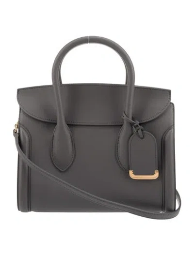 Pre-owned Alexander Mcqueen Leather Top Handle Bag In Gray