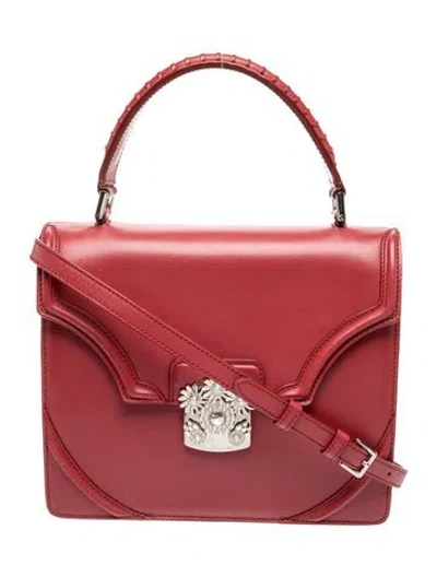 Pre-owned Alexander Mcqueen Leather Top Handle Bag In Red