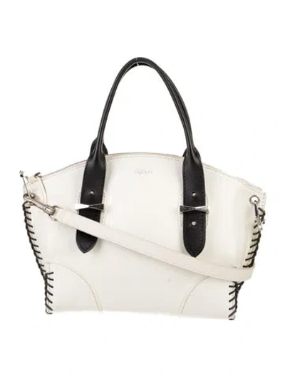 Pre-owned Alexander Mcqueen Leather Top Handle Bag In White