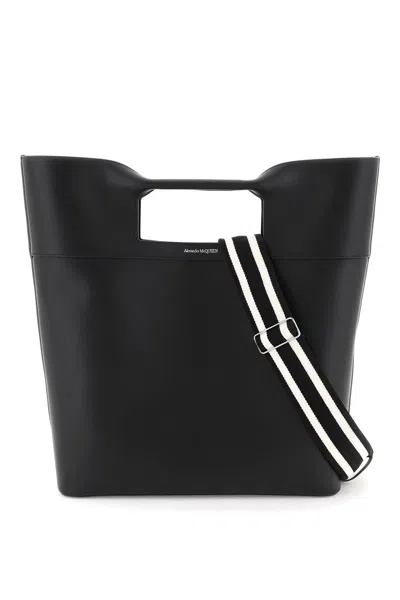 Alexander Mcqueen Leather Tote Bag Men In Black