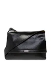 Alexander Mcqueen Slouch Cracked Leather Messenger Bag In Schwarz