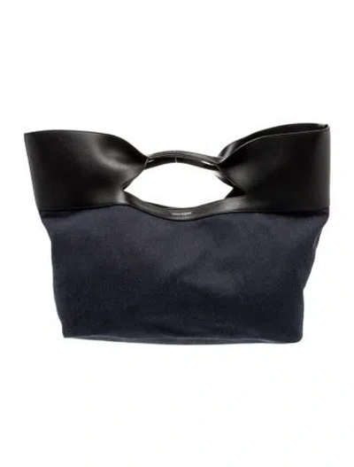 Pre-owned Alexander Mcqueen Leather Tote In Blue