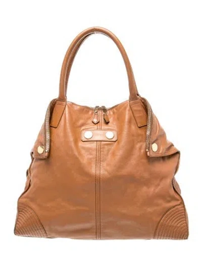 Pre-owned Alexander Mcqueen Leather Tote In Brown