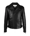 Alexander Mcqueen Zipped Leather Biker Jacket In Black