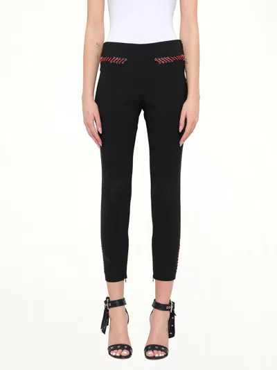 Alexander Mcqueen Leather Trousers In Black