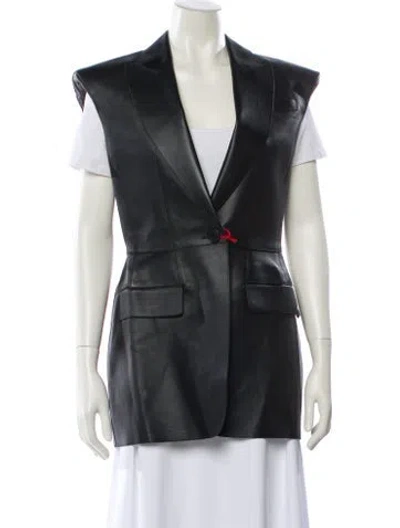 Pre-owned Alexander Mcqueen Leather Vest W/ Tags In Gray