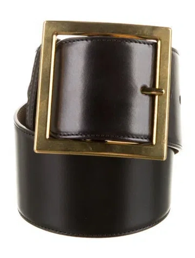 Pre-owned Alexander Mcqueen Leather Waist Belt In Black