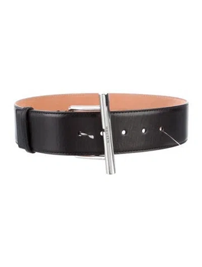Pre-owned Alexander Mcqueen Leather Waist Belt In Black