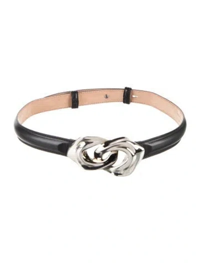 Pre-owned Alexander Mcqueen Leather Waist Belt In Black