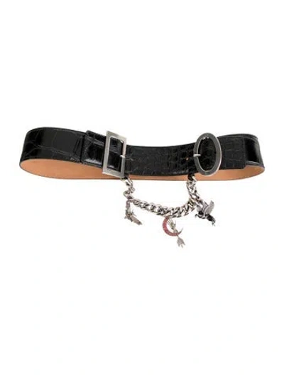 Pre-owned Alexander Mcqueen Leather Waist Belt In Black