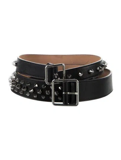 Pre-owned Alexander Mcqueen Leather Waist Belt In Black