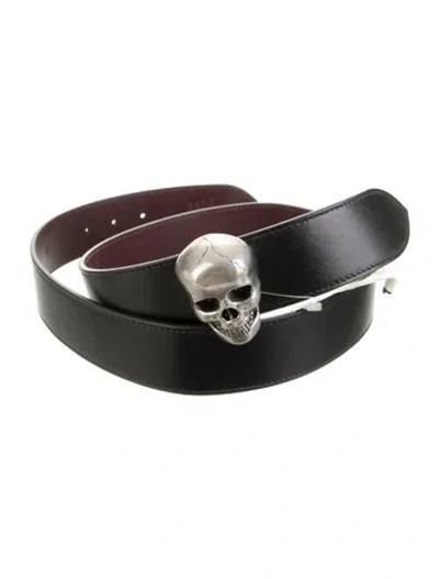 Pre-owned Alexander Mcqueen Leather Waist Belt In Black