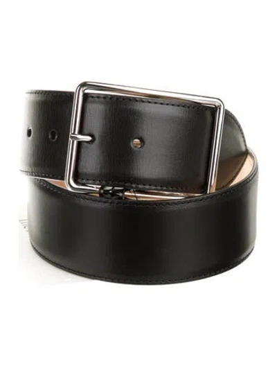 Pre-owned Alexander Mcqueen Leather Waist Belt W/ Tags In Black