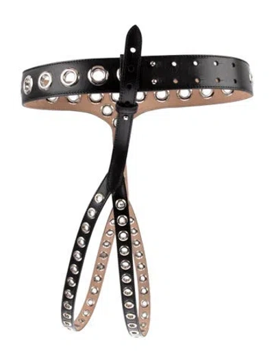 Pre-owned Alexander Mcqueen Leather Waist Belt W/ Tags In Black