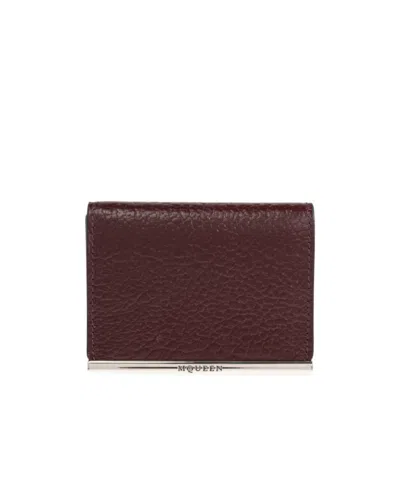 Alexander Mcqueen Leather Fold-over Wallet In Red