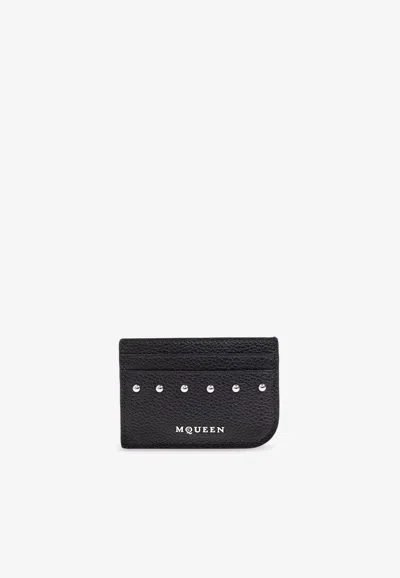 Alexander Mcqueen Leather Wallet With Stud-embellishment In Black