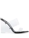 Alexander Mcqueen 100 Shard Wedge Sandals In Grey