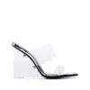 Alexander Mcqueen 100 Shard Wedge Sandals In Grey