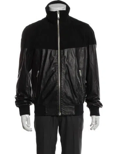 Pre-owned Alexander Mcqueen Leather Windbreaker In Black