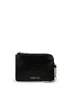 Alexander Mcqueen Cracked Leather Finish Wallet In Black
