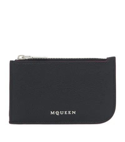 ALEXANDER MCQUEEN LEATHER ZIP-UP CARD HOLDER