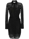 Alexander Mcqueen Leopard Devoré Mini Dress In Black