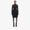 Alexander Mcqueen Leopard Devoré Mini Dress In Black