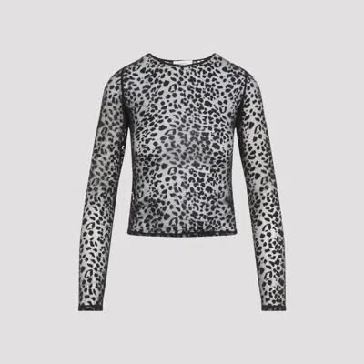 Alexander Mcqueen Black Leopard Devoré Viscose Top