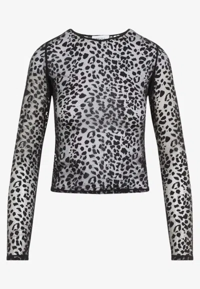 ALEXANDER MCQUEEN LEOPARD DEVORÉ TOP