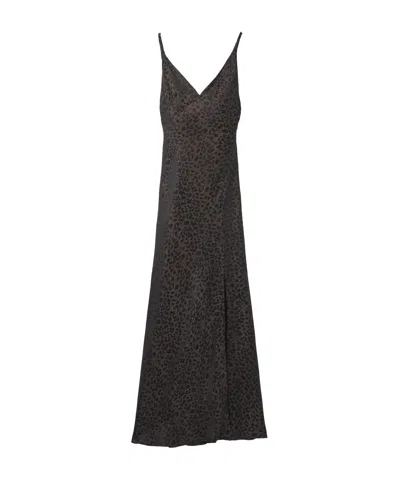 Alexander Mcqueen Leopard Jacquard Dress In Black