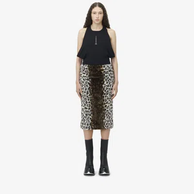 Alexander Mcqueen Leopard Jacquard Pencil Skirt