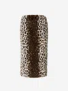 Alexander Mcqueen Leopard-print Faux Fur Midi Skirt In Leopard Pattern