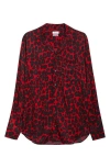 Alexander Mcqueen Leopard-print Shirt In Red/black/burgundy