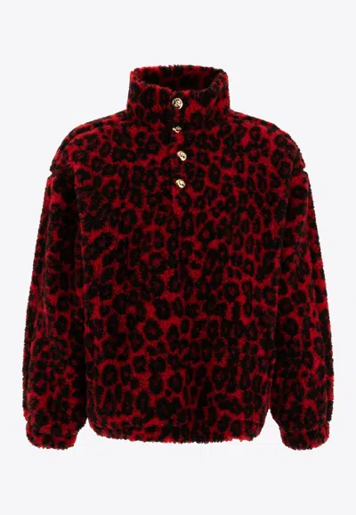ALEXANDER MCQUEEN LEOPARD PRINT FLEECE JACKET
