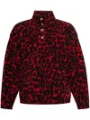 Alexander Mcqueen Leopard Print Fleece Jacket Jackets In Red