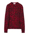 Alexander Mcqueen Wool-blend Leopard Print Sweater In Red