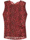 Alexander Mcqueen Leopard Printed Sleeveless Top In Brown