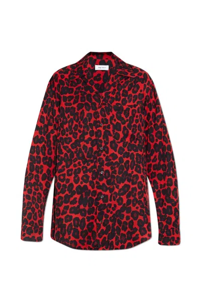 Alexander Mcqueen Leopard Shirt In Red/black/burgundy