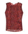 Alexander Mcqueen Leopard Printed Sleeveless Top In Red