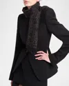 Alexander Mcqueen Leopard Skull Wool Scarf In 2160 Dark Brown Black