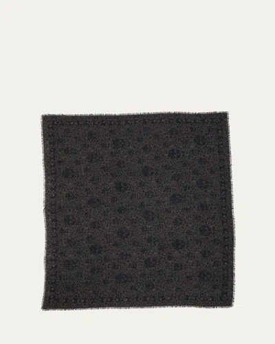 Alexander Mcqueen Leopard Skull Wool Scarf In 6460 Red Black