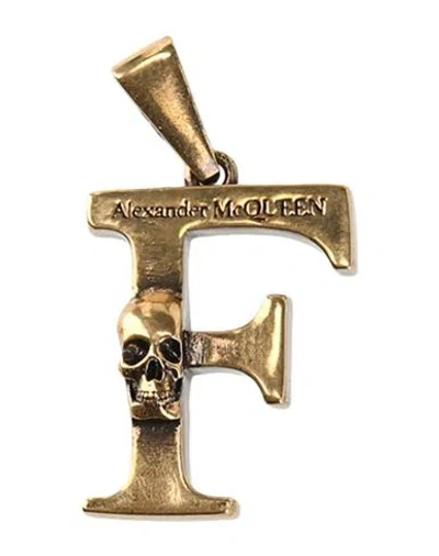 Alexander Mcqueen "letter "f" Pendant" Woman Bag Accessories & Charms Gold Size - Brass