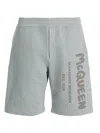 Alexander Mcqueen Mcqueen Men Bermuda Stampa Logo In Light Blue
