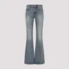 Alexander Mcqueen Flared High-waisted Jeans With Vintage Appeal In Light Blue