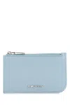 Alexander Mcqueen Light Blue Leather Card Holder