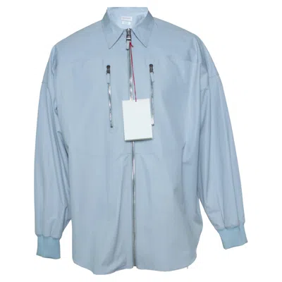Pre-owned Alexander Mcqueen , Light Blue Shirt Jacket With Zipper