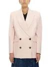Alexander Mcqueen Double-breasted Jacket With Peaked Lapels For Women In Pink