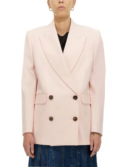 ALEXANDER MCQUEEN LIGHT PINK PEAKED LAPEL BLAZER