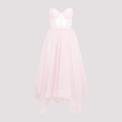 ALEXANDER MCQUEEN WOMEN LIGHT PINK PORCELAIN DAY DRESS, S LUXURY DRESSES FOR WOMEN DARVEYS