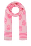 Alexander Mcqueen Light Pink Printed Silk Foulard Scarf In Light Pink